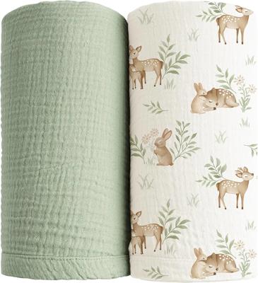 Amazon.com: Konssy Muslin Swaddle Blankets for Boys Girls, 2 Pack Receiving Baby Blanket Large 47 x 47 inches, Soft Breathable Swaddling Wrap for Unis