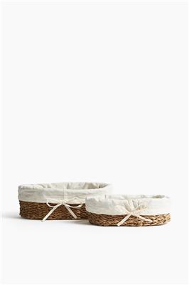 Light beige 2-pack Seagrass Bread Baskets at H&M Home | H&M CA
