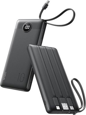 Travel Power Bank With Built in Cables