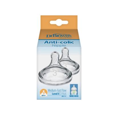 Dr Browns Options+ Wide-Neck Level 3 Silicone Teat (Pack of 2)