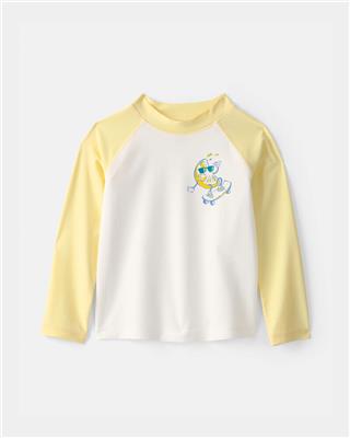 Toddler Boy Lemon Long-Sleeve Rashguard - Yellow/White | Carter’s Oshkosh Canada