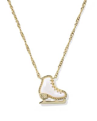 Ice Skate Gold Short Pendant Necklace | Kendra Scott