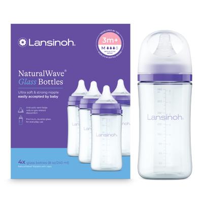 Lansinoh Baby Bottles with NaturalWave Nipple (8oz)