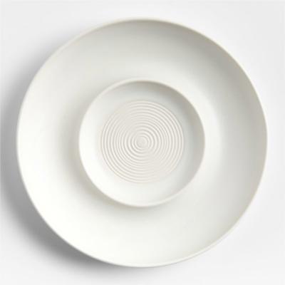 Mezze Ceramic Tapas Oil and Garlic Dipping Platter + Reviews | Crate & Barrel