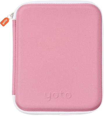 Yoto Card Case in Think Pink – Kids Accessory, Soft Portable Folder with Zipper & 64 Pockets for Player & Mini Audiobook Cards, Card Binder Holder wit