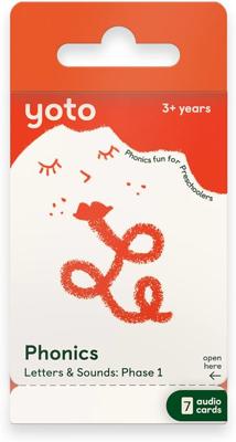 YOTO Phonics: Letters & Sounds: Phase 1 – Kids 7 Audio Cards for Use with Player & Mini All-in-1 Audio Device, Educational Screen-Free Listening with