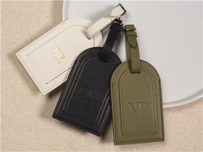 Embossed Luggage Tag - Custom monogrammed suitcase tag