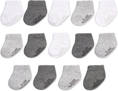 Amazon.com: Fruit of the Loom Baby 14-Pack Grow & Fit Flex Zones Cotton Stretch Low Cut Socks - Unisex, Girls, Boys (0-6 Months, Grey) : Clothing, Sho