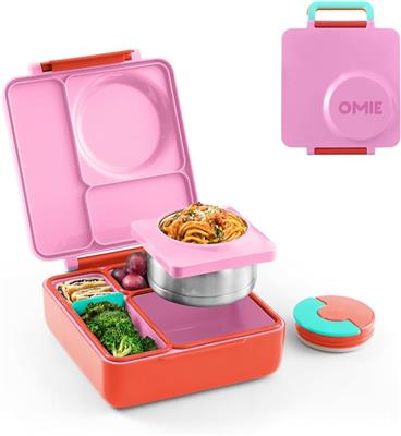 Amazon.com: OmieBox Bento Box for Kids - Insulated Bento Lunch Box with Leak Proof Vacuum Insulated Food Jar - 3 Compartments, Two Temperature Zones (