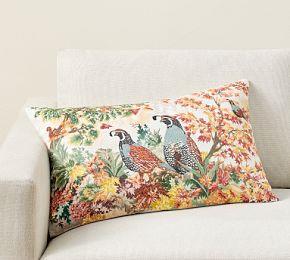Fantastical Forest Embroidered Lumbar Pillow Cover | Pottery Barn