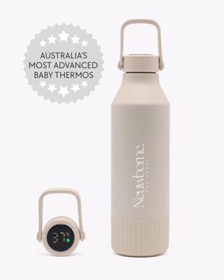Neuwborne Formula Feeding Thermos | Keeps Water Warm 12H – Smart Temp Display - Sand – Neuwborne the label
