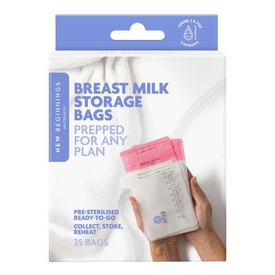 New Beginnings Breastmilk Storage Bags 25 bags | Baby Bunting AU