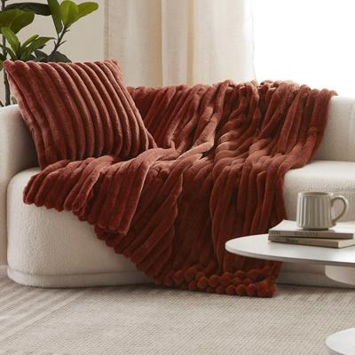 Aldrin Home Chunky Embossed Faux Fur Throw | Temple & Webster