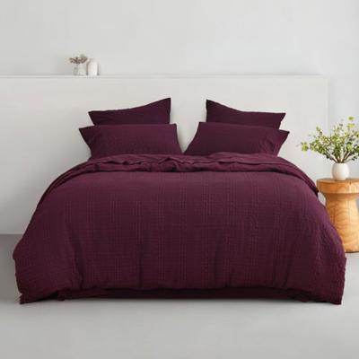Cherry Daphne Seersucker Quilt Cover Set | Temple & Webster