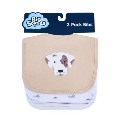Big Softies Cotton Bibs Dog 3Pack | Baby Bunting AU