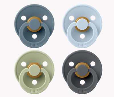 BIBS Pacifier, 4pk Latex Size 1 - Petrol/Sage/Baby Blue/Iron | Baby Bunting AU
