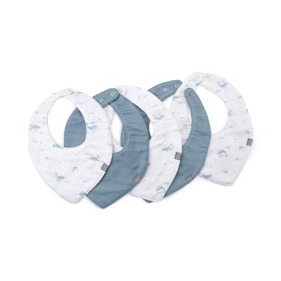 Little Bamboo Muslin Bibs 5 Pack Retro Blue | Baby Bunting AU
