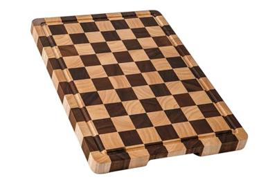THETCHRY Cutting Boards for Kitchen, Checkered Cutting Board Upgraded, Acacia Wood Chopping Board with Juice Grooves & Handles, Large Butcher Block Se
