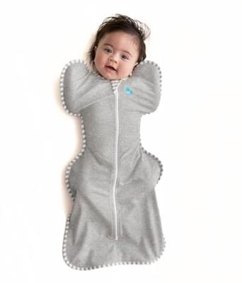 Love To Dream™ Swaddle UP™, Small 3.5-6 kg- Grey, Snug Fit, Supports Healthy Sleep Routine, 1.0 Tog - Ideal for 20-24°C Temperatures, Machine Washable