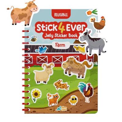 Stick4Ever Jelly Sticker Book® - for Kids - Waterproof, Easy to Clean Reusable Sticker Book for Toddlers- Reusable Road Trip Activities for Kids - Sto