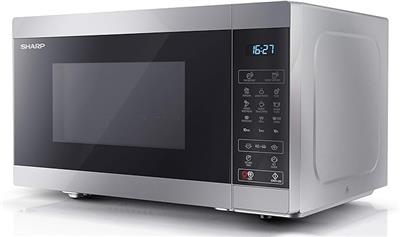 SHARP YC-MG81U-S 28 Litre 900W Digital Microwave with 1100W Grill, 11 power levels, ECO Mode, defrost function, LED cavity light - Silver : Amazon.co.