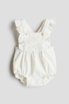 White Cotton Overall Shorts for kids | H&M CA