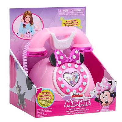 Disney Jr. Minnie Mouse Ring Me Rotary Style Phone with Lights and Sounds Pink : Target