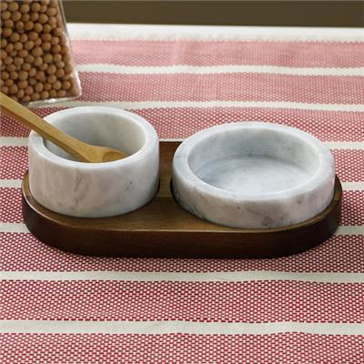 3 Piece Gaden Marble Salt & Pepper Bowl Set | Temple & Webster