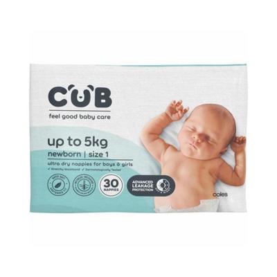 Buy CUB Nappies Unisex Newborn Size 1 (up To 5kg) 30 Pack | Coles