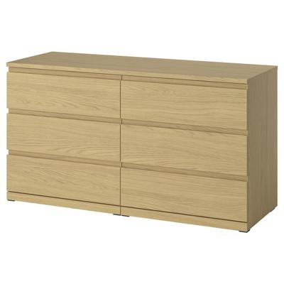 STORKLINTA commode à 6 tiroirs, eff chêne/fonction ouverture/fixation, 140x48x75 cm (551/8x187/8x291/2) - IKEA CA