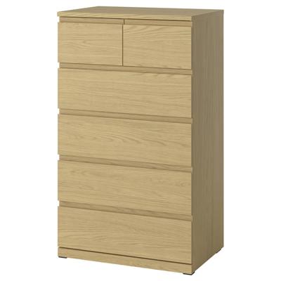 STORKLINTA commode à 6 tiroirs, eff chêne/fonction ouverture/fixation, 70x48x120 cm (271/2x187/8x471/4) - IKEA CA