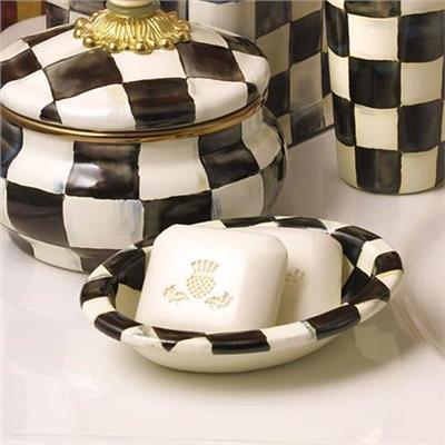 Courtly Check Enamel Soap Dish | MacKenzie-Childs