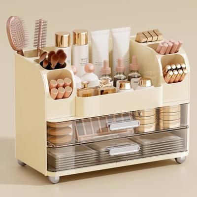 UFORU Makeup Organizer Countertop with 2 Large Drawers for Vanity Bathroom
