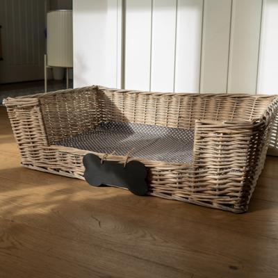 Light Brown Madison & Mayfair Large Grey Dog Basket with Padded Bed & Chalkboard Personalisation | Debenhams