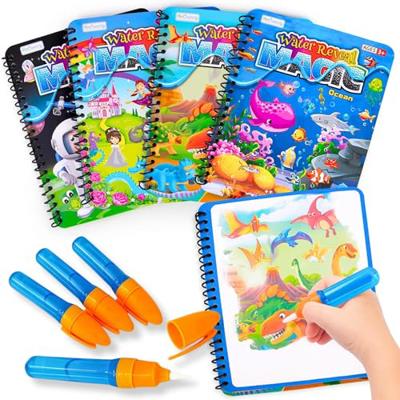 ArtCreativity 4 Pack Magic Water Coloring Books for Toddlers, Reusable Magic Water Pen Coloring Books for Kids - Mess Free Water Art Book for Toddlers