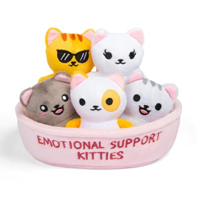 Emotional Support Pals Kitties, Plush Animal Toys, Includes 5 Plushies with Carrying Basket - Walmart.com