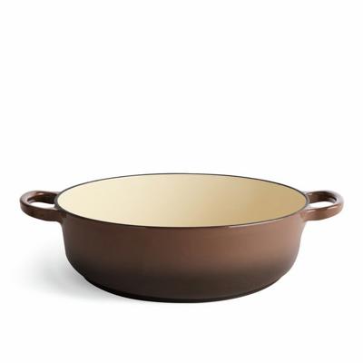 Buy Habitat 4 Litre Shallow Cast Iron Casserole Dish - Chocolate | Casserole pots | Habitat