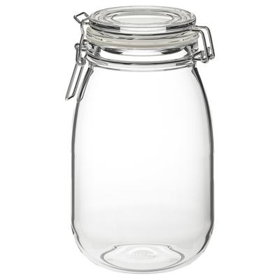 KORKEN clear glass, Jar with lid, Height: 21.5 cm - IKEA UK