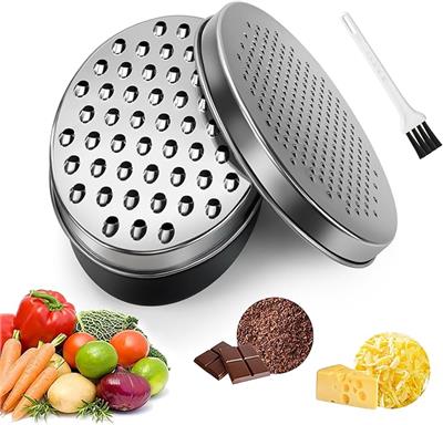 Cheese Grater with Container, Graters for Kitchen with 2 Size Lid,Cheese Shredder,Vegetable Chopper,Ginger Shredder,Chocolate Grater (Black) : Amazon.