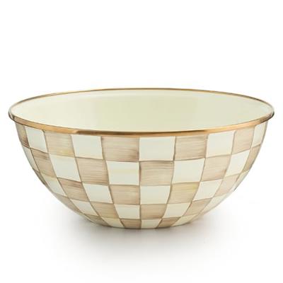 MACKENZIE-CHILDS Everyday Bowl, Large, Brown-and-White Mocha Check