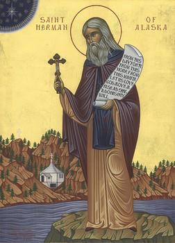 Icon of St. Herman of Alaska - 20th c. - (1HE05) - Uncut Mountain Supply