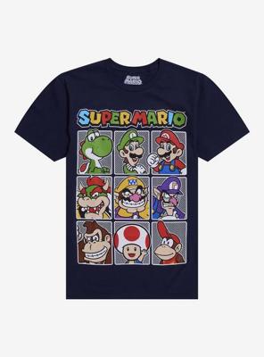 Super Mario Character Grid T-Shirt | Hot Topic