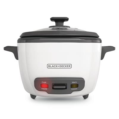 Black & Decker Rice Cooker & Non-Stick Steamer White, 16 Cups