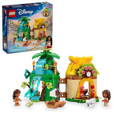 LEGO Disney Moanas Island Fun Building Toy Playset - Princess Moana Toy for Kids, Girls and Boys, Ages 5+ - with 2 Disney Micro-Dolls and Pua Animal