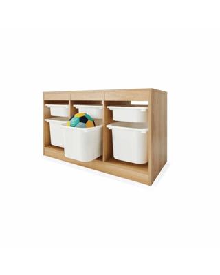 Kids Storage Unit with 6 Tubs - Oak Look - Kmart