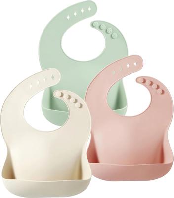 Amazon.com: PandaEar Set of 3 Silicone Baby Bibs Waterproof, Soft, Unisex, 10-72 Months (Brown/Blue/Green) : Baby