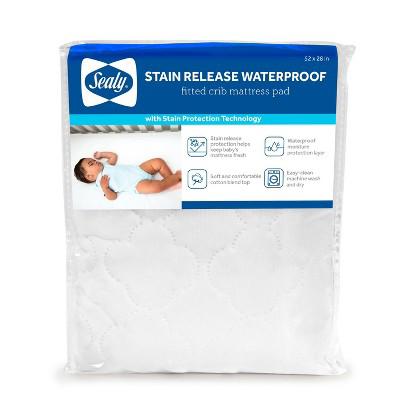Sealy Stain Release Waterproof Fitted Crib & Toddler Mattress Protector Pad: Hypoallergenic, Quilted, Knitted : Target