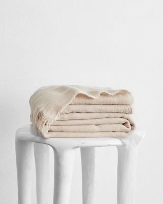 Oatmeal 100% French Flax Linen Muslin Throw – Bed Threads