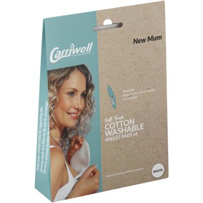 Carriwell cotton washable breast pads white 503