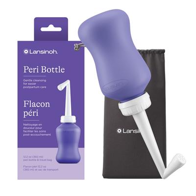Lansinoh Upside Down Peri Bottle for Postpartum Care and Gentle Cleansing, 12.2 Ounces Wash Bottle for Postpartum Care, Postpartum cleansing bottle -